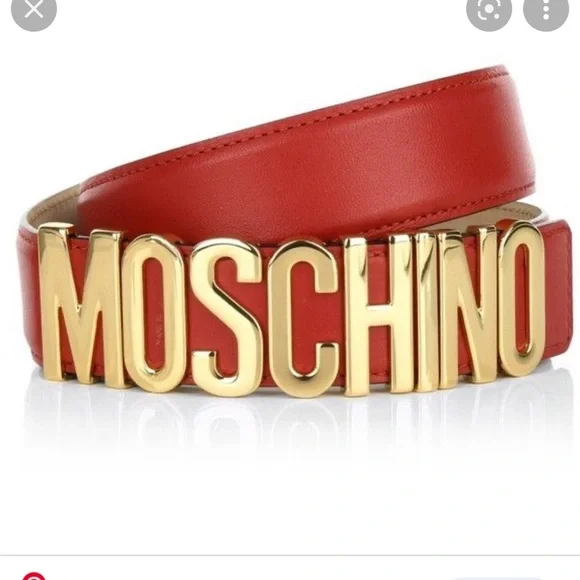 Moschino | Accessories | Moschino Red Leather Belt With Gold  display picture 1
